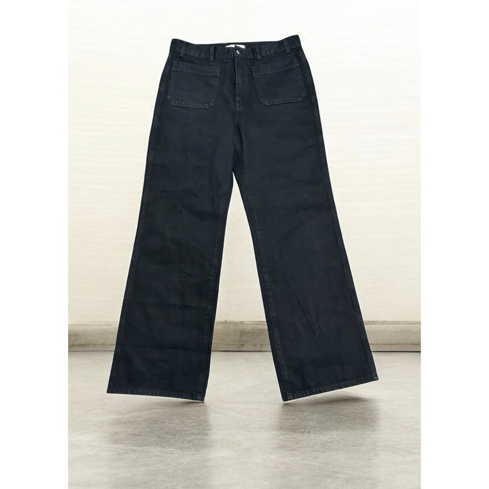 Madewell The Cleo Straight Jean Black High Rise Patch Pocket Jeans 30 NWOT $148 - Picture 8 of 12